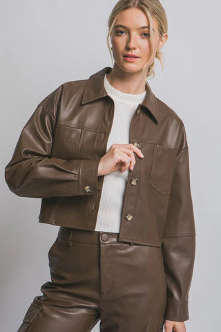 VEGAN LEATHER BROWN