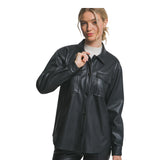LEATHER BUTTON DOWN TOP