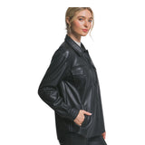 LEATHER BUTTON DOWN TOP