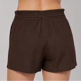 CHOCOLATE LINEN SHORTS