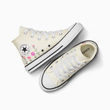 CONVERSE WHITE PINK FLOWER