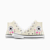 CONVERSE WHITE PINK FLOWER