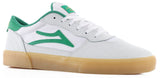 LAKAI CAMBRIDGE WHITE GREEN  LEATHER