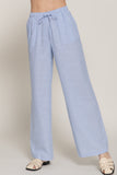 GAUZE LINEN PANTS Blue Stripe
