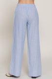 GAUZE LINEN PANTS Blue Stripe