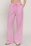 GAUZE LINEN PANTS Pink Stripe