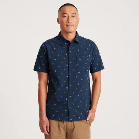 JOURNEY SHORT SLEEVE BUTTON UP SHIRT BLUE