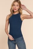 SLEEVELESS CREW NECK KNIT TOP