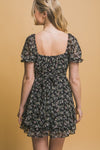 DRESS FLOWER BLACK