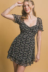 DRESS FLOWER BLACK