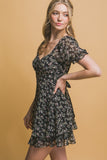 DRESS FLOWER BLACK