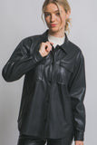 LEATHER BUTTON DOWN TOP