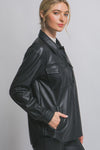 LEATHER BUTTON DOWN TOP