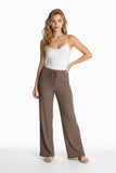 WAISTBAND WITH STRING CRINKLE KNIT LONG PANTS