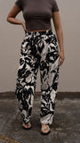 PRINTED WIDE LEG PANTS
