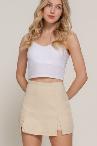 STRETCH TWILL MINI SKORT