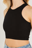 Knit Solid Cropped Seamless Tank Top