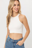 KNIT SOLID CROPPED TANK TOP