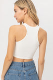 KNIT SOLID CROPPED TANK TOP