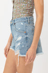 MOM FIT HIGH WAISTED DENIM SHORTS