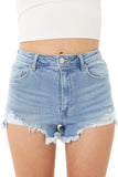 STANDOUT DISTRESSED HIGH RISE SHORTS