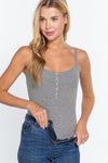 SNAP BUTTON RIB KNIT CAMI BOTYSUIT
