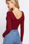 LONG SLV V-NECK CROP SWEATER